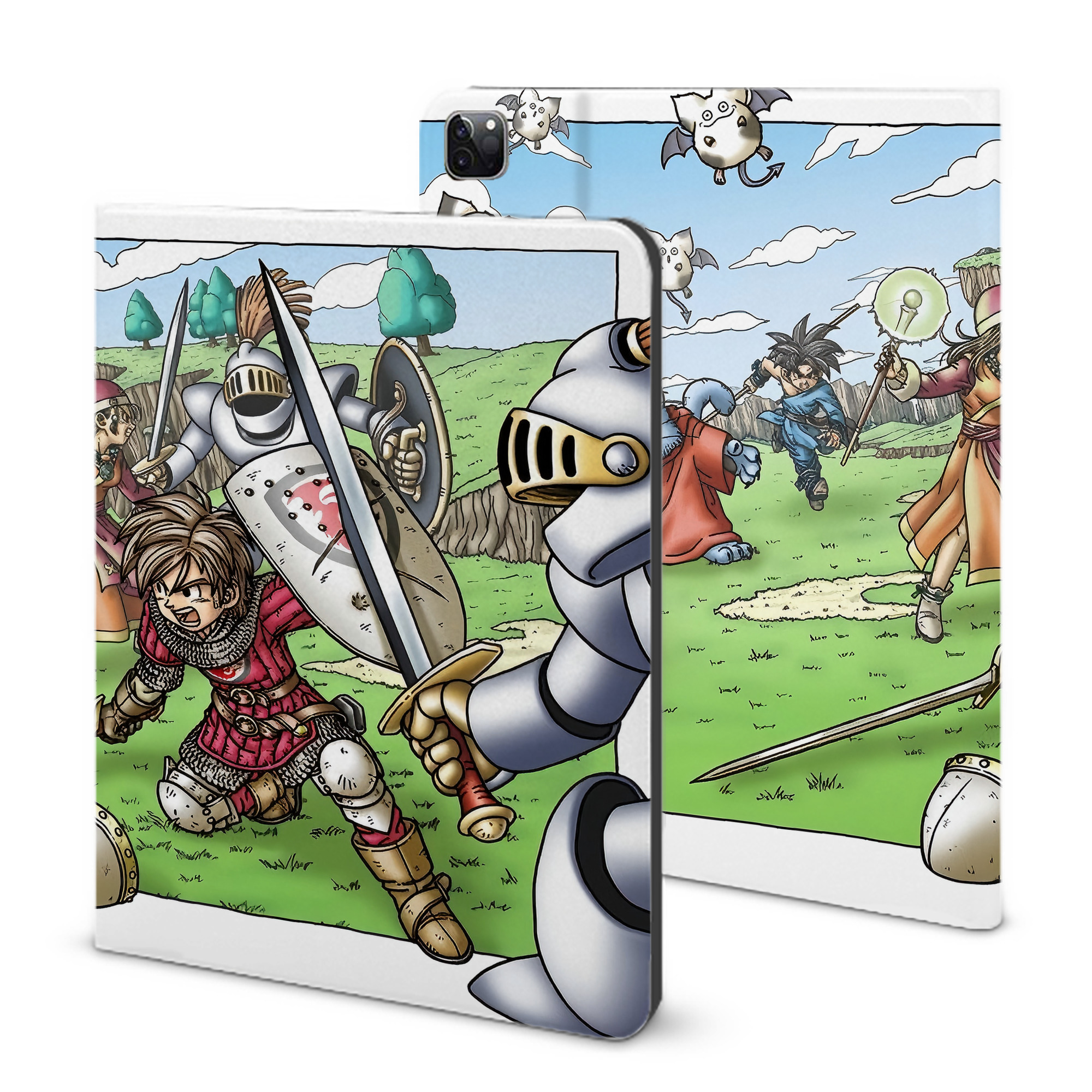 （画像用） ドラゴンクエスト Doragon Kuesuto Dragon Quest IPad ケース ブック型 PUレザー TPU 耐衝撃 軽量 薄型 ペン収納なし 全面保護 IPad 各モデル対応